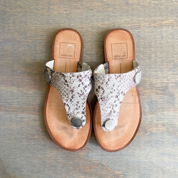 Dolce Vita Shoes - dolce vita / gray snakeskin print sandals 5.5